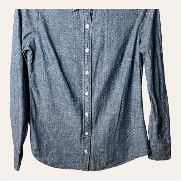 0400. J.CREW “THE PERFECT SHIRT” CHAMBRAY TOP BUTTON DOWN LONG SLEEVE SIZE XSM - Picture 5 of 8